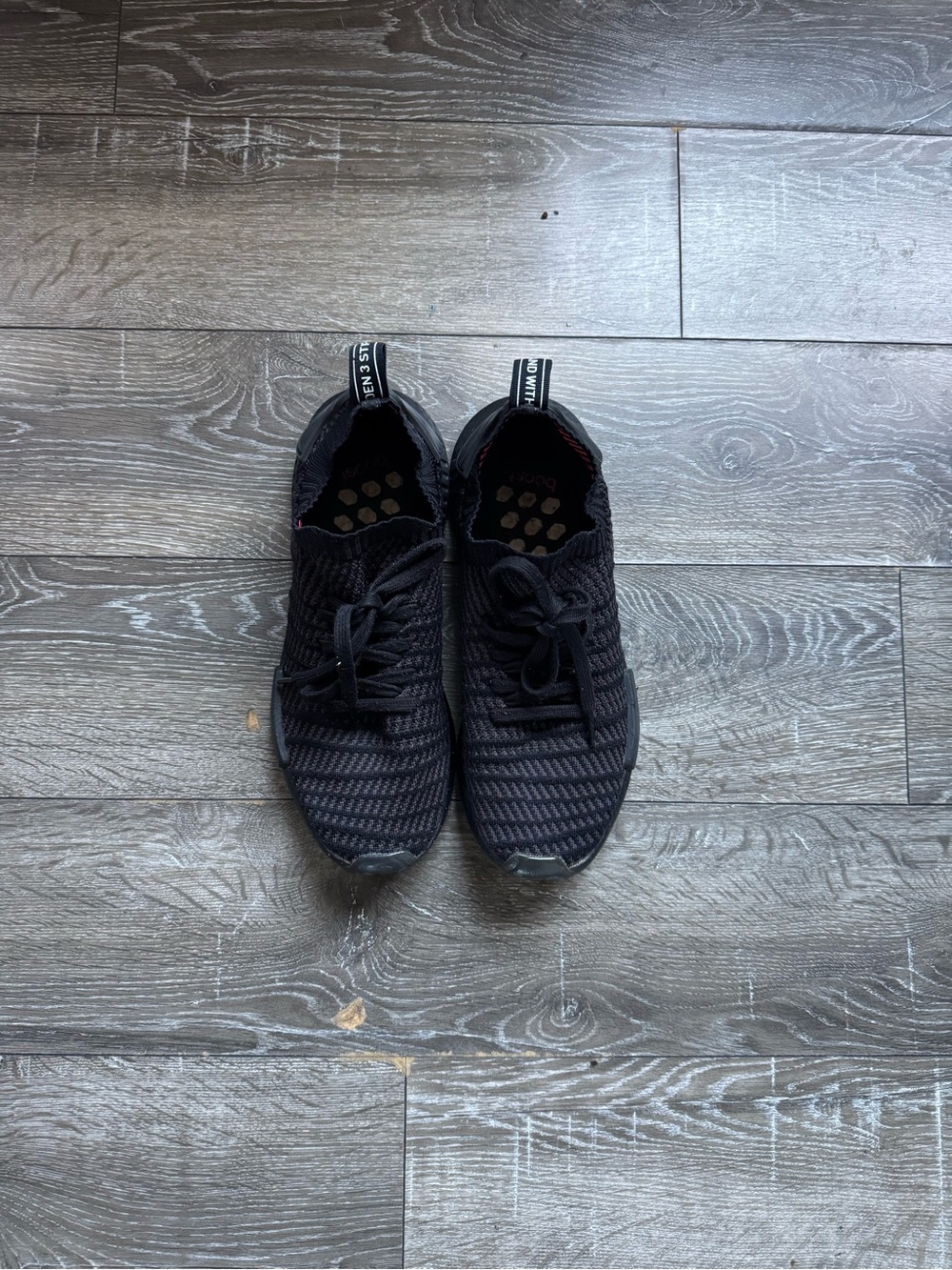 adidas Black Knit Lace-Up Sneakers NMD